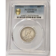 AUSTRALIA 1933 . ONE 1 SHILLING . PCGS VF25